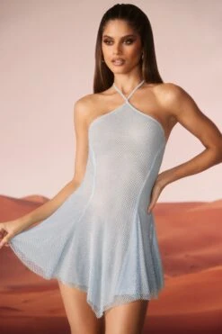 Embellished Lace Up Back Mini Dress In Aqua 16 Embellished Lace Up Back Mini Dress In Aqua -Women Clothes Shop 6937 1 Aqua Lace Up Back Dress