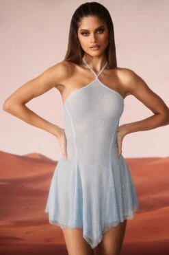 Embellished Lace Up Back Mini Dress In Aqua 17 Embellished Lace Up Back Mini Dress In Aqua -Women Clothes Shop 6937 2 Aqua Lace Up Back Dress