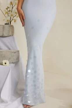 Cowl Neck Embellished Satin Maxi Dress In Blue -Women Clothes Shop 6949 6 Magnolia Blue Embellished Cowl Gown