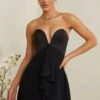Strapless Plunge Neck Corset Mini Dress In Black -Women Clothes Shop 6951 3 Tove Black Plunge Corset Mini
