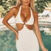 Darany Plunge Hoop Detail Cut Out Mini Dress In Ivory -Women Clothes Shop ns0027 2 darany ivory cutout ring detail bodycon minidress 1